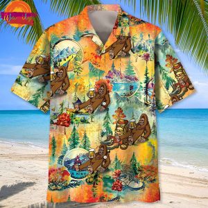 Bigfoot Hiking Funny Hawaiian Shirt Style 1