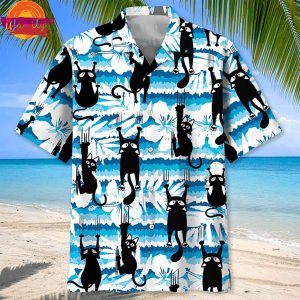 Black Cat Funny Hawaiian Shirt Style