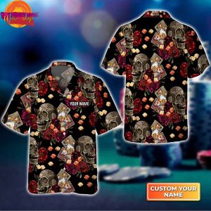 Casino Skull 3D Custom Hawaiian Shirt Style