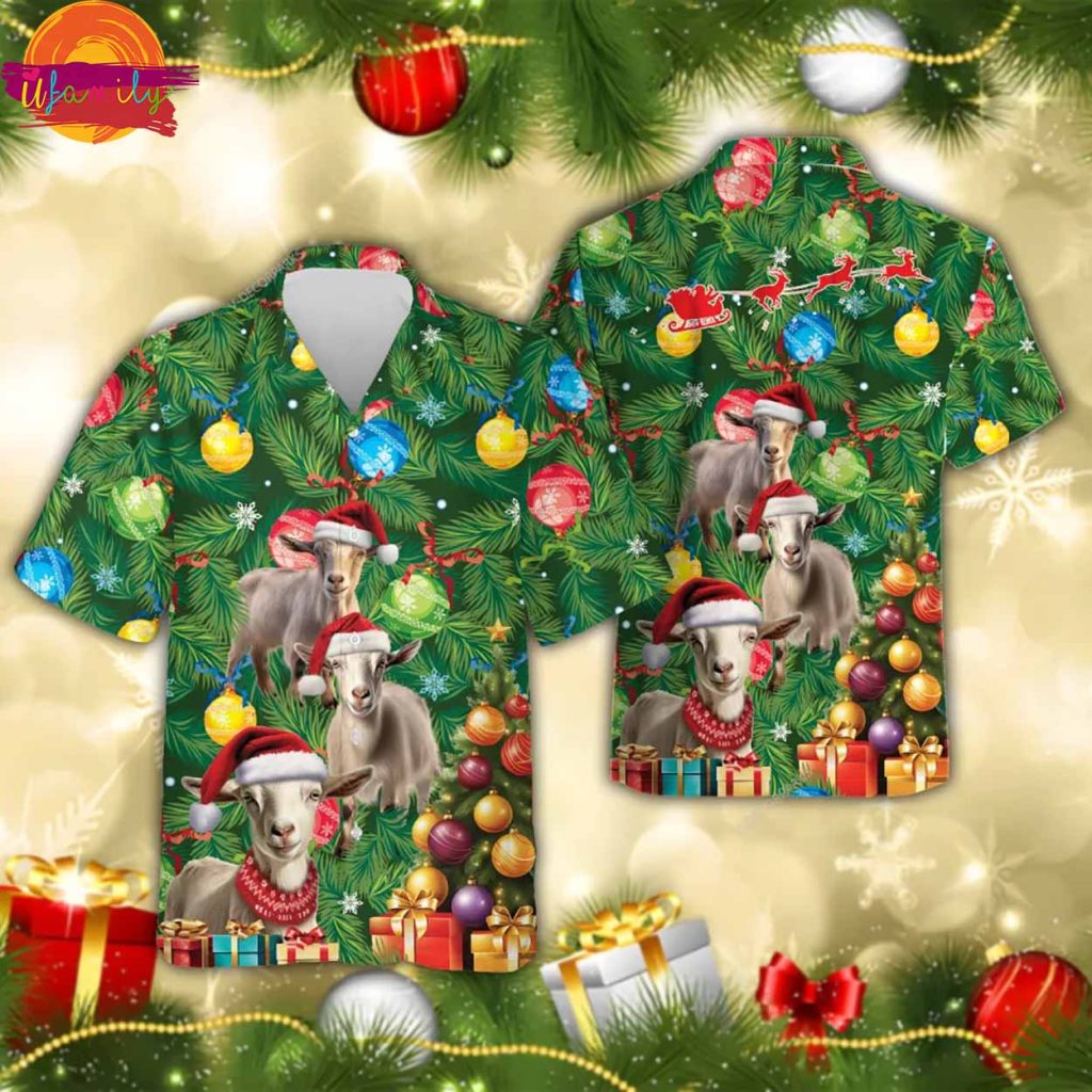 Christmas Goat Hawaiian Shirt