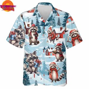 Christmas Raccoon Hawaiian Shirt For Men Women