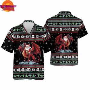 Christmas Ugly Sweater Santa Dragon Hawaiian Shirt 1