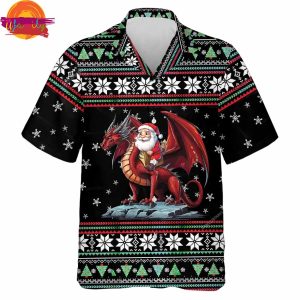 Christmas Ugly Sweater Santa Dragon Hawaiian Shirt 2