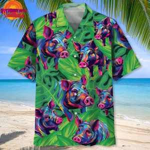 Colorful Art Graffiti Style Pig Hawaiian Shirt