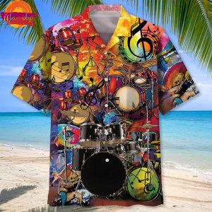 Colorful Drum Hawaiian Aloha Beach Shirt