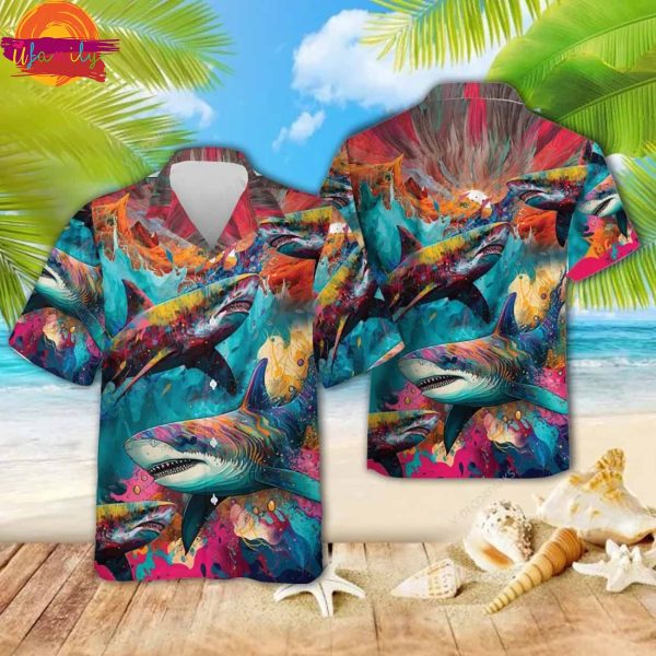 Colors Shark Hawaiian Shirt Style