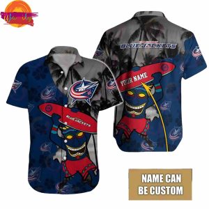 Custom Columbus Blue Jackets Tiki Man NHL Hawaiian Shirt