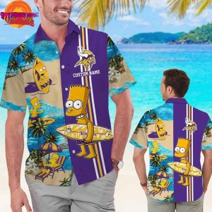 Custom Minnesota Vikings Bart Simpsons Hawaiian Shirt Style