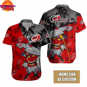 Custom Name Carolina Hurricanes Tiki Man NHL Hawaiian Shirt