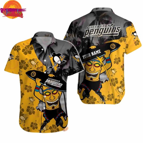 Custom Pittsburgh Penguins Tiki Man NHL Hawaiian Shirt