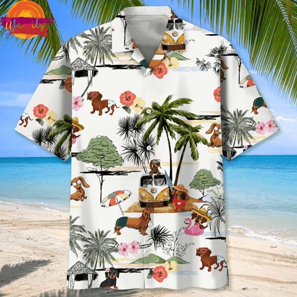 Dachshund Beach Funny Hawaiian Shirt Style