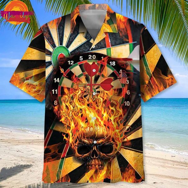 Darts Skull Hawaiian Shirt Gifts For Dart Lover