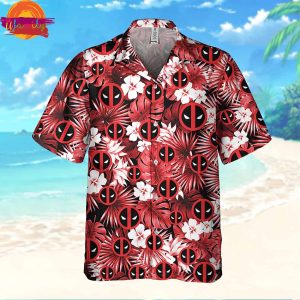 Deadpool Symbol Summer Floral Vacation Hawaiian Shirt Style 1