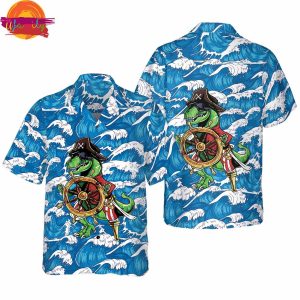 Dinosaur Pirate Hawaiian Shirt Style