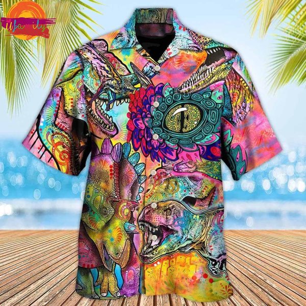 Dinosaur Psychedelic Peers Into Your Soul Hawaiian Shirt Style