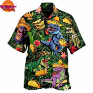 Dinosaur Taco Funny T Rex Hawaiian Shirt Style 2