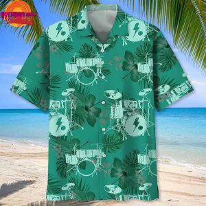 Drum Tropical Green Hawaiian Shirt