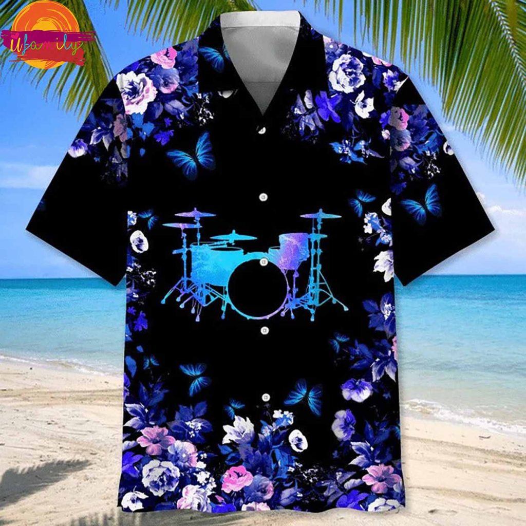 Drum Tropical Hawaiian Shirt Aloha Beach For Drummer