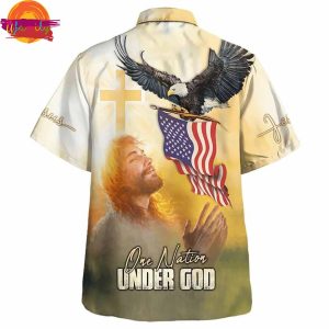 Eagle Jesus America One Nation Under God Hawaiian Shirt Style 2