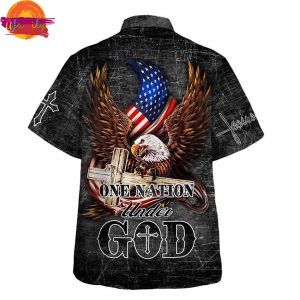 Eagle One Nation Under God Hawaiian Shirts Style For men 2