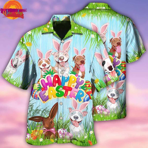 Eatser Happy PitBulls Funny Hawaiian Shirt Style