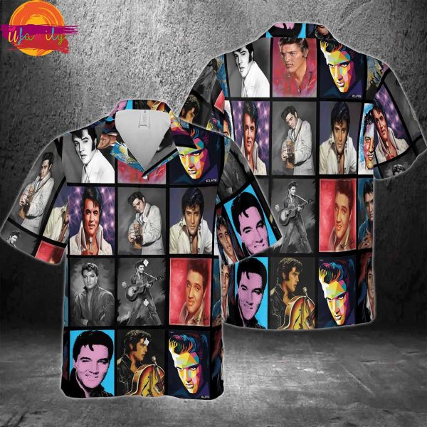 Elvis Moods of a King Photo Collage Hawaiian Shirt