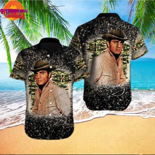 Elvis Presley Camouflage Hawaiian Shirt Style