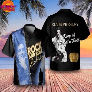 Elvis Presley King Of Rock And Roll Album Hawaiian Shirt Style