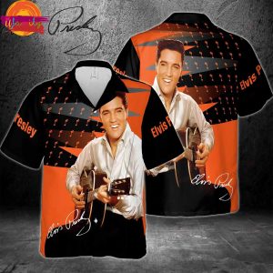 Elvis Presley Orange Groove Hawaiian Shirt