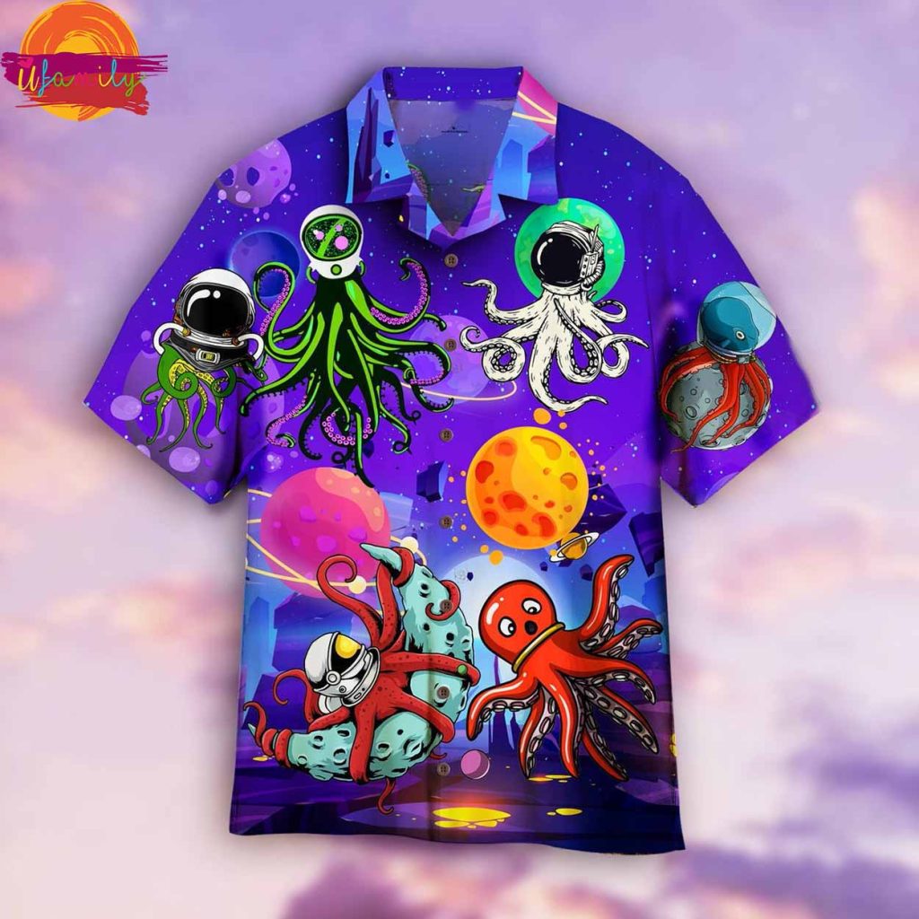 Funny Octopus Space Aloha Hawaiian Shirt Style