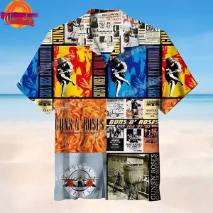 Guns N Roses Album Art Collage Hawaiian Shirt Style