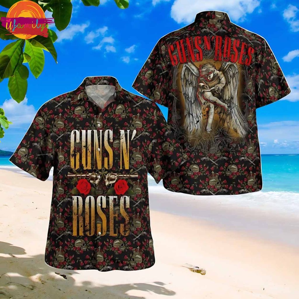 Guns N Roses Angel Roses Hawaiian Shirt Style