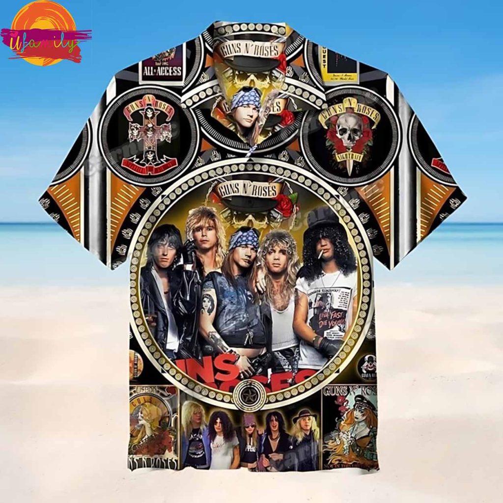 Guns N Roses Golden Era Hawaiian Shirt Style