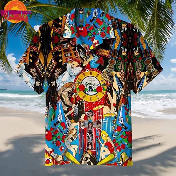 Guns N Roses Pinball Art Hawaiian Shirt