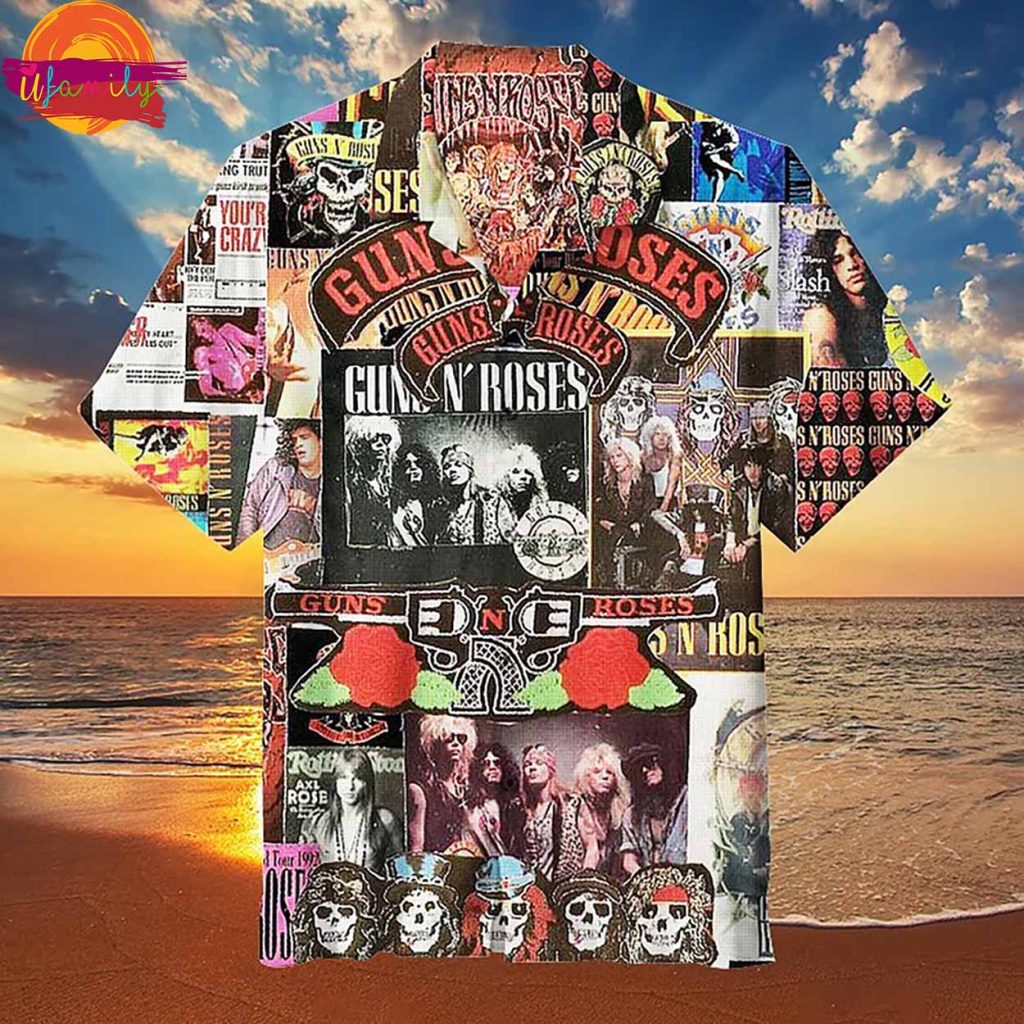 Guns N Roses Rock Legends Collage Hawaiian Shirt Style