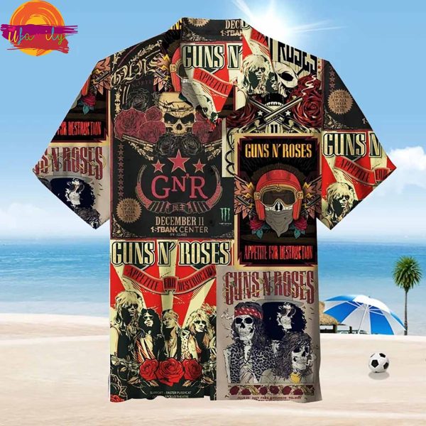 Guns N Roses Vintage Concert Poster Hawaiian Shirt Style