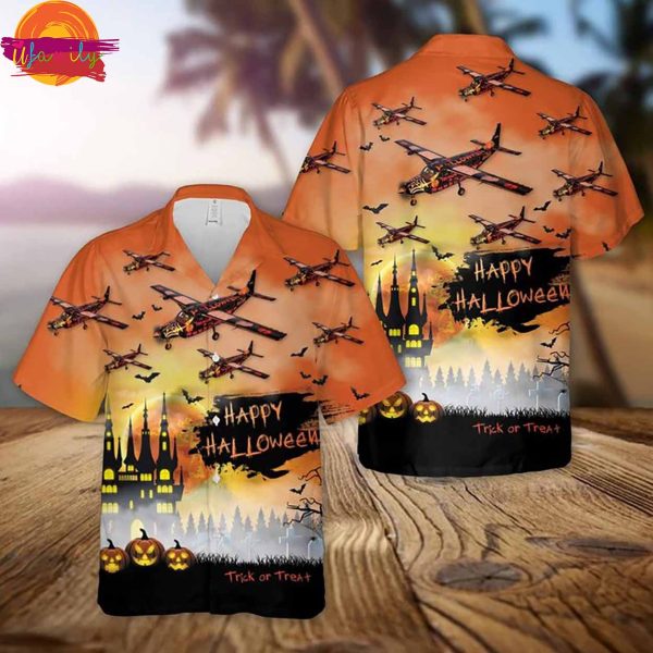 Halloween Cessna 208 Hawaiian Shirt Style