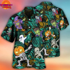 Halloween Dabbing Skeleton Zombie Style Hawaiian Shirt Style