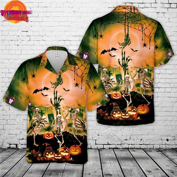 Halloween Dancing Skeletons Hawaiian Shirt Style