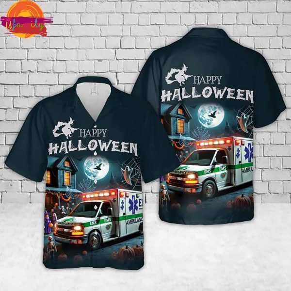 Halloween EMS Ambulance Hawaiian Shirt