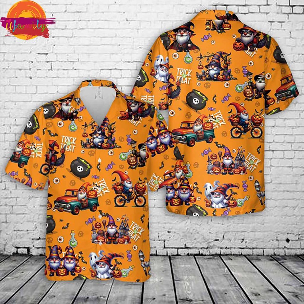 Halloween Gnomes Hawaiian Shirt Style