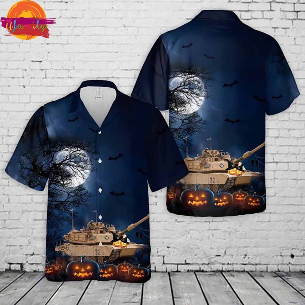 Halloween M1 Abrams Tank Hawaiian Shirt