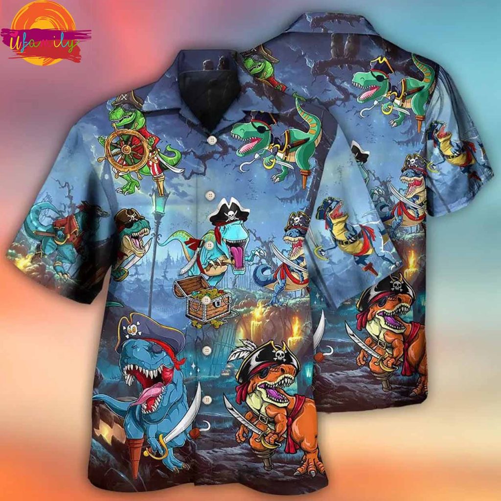 Halloween Pirate Dinosaur Scary Hawaiian Shirt Style