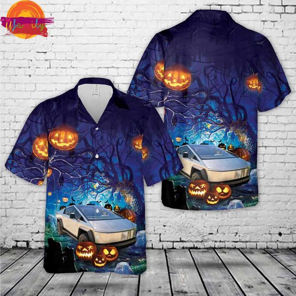 Halloween Tesla Cybertruck Hawaiian Shirt Style