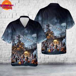 Halloween US Navy Ships Hawaiian Shirt Style