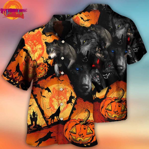 Halloween Wolf Pumpkin Scary Hawaiian Shirt Style