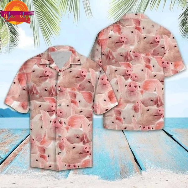 Happy Pigs Farmer 3D Hawaiian Shirt Style