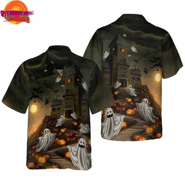 Haunted House For Ghost Halloween Hawaiian Shirt Style