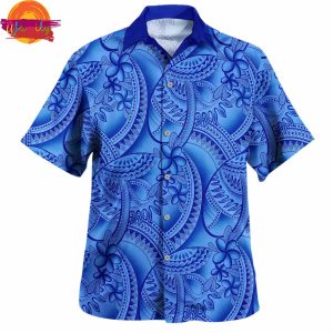 Hawaii Prints Blue Hawaiian Shirt Style 2