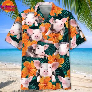 Hibicus Floral Pig Hawaiian Shirt Style